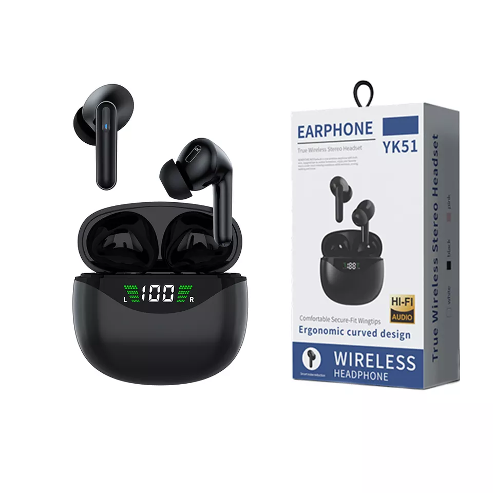 Bluetooth earbuds Wireless earphones LED display noise cancellation Quality sound Dual channel microphone Bluetooth earphones In-ear Mini sleep earphones