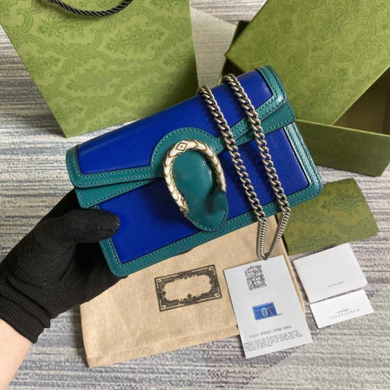 바쿠스 백 패션 이브닝 가방 블루 녹색 핸드백 g 16 5 10 4 5cm293n