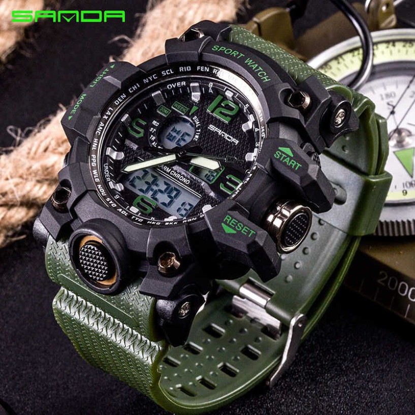 G style Sanda Sports Men's Watches Top Brand Luxury Military Shock Resist Lead Watches Digital Clock Relogio Maschulino 74297K