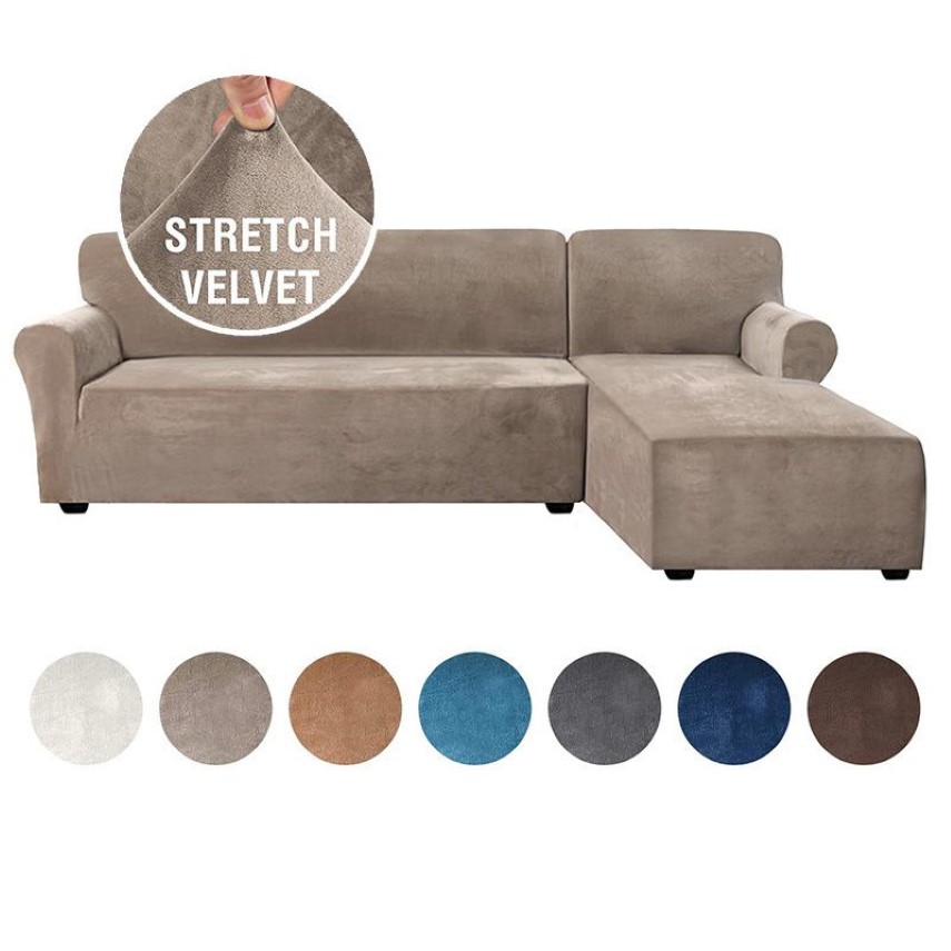 Толстый бархатный L-образный чехол для дивана, чехол для углового дивана для гостиной, секционный эластичный чехол для дивана, канап, шезлонг 20111252z