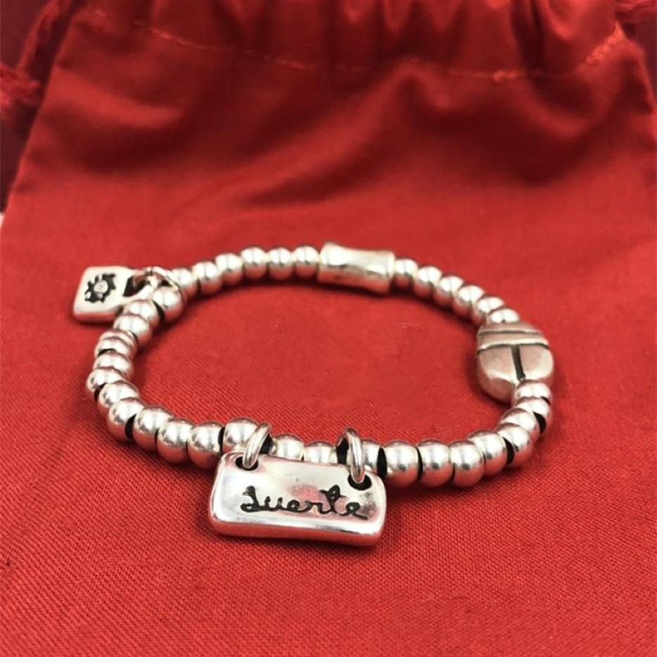 Nouveau bracelet authentique en caoutchouc chance bracelets d'amitié UNO DE 50 bijoux plaqués convient au cadeau de style européen pour femmes hommes PUL1286MTL335L