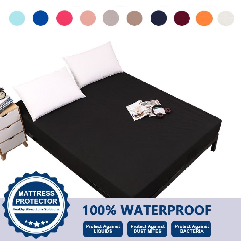 Biancheria da letto Lenzuolo con angoli Impermeabile Lavabile in lavatrice 100% poliestere Tinta unita classica Standard USA King Queen Full Twin VT24172627