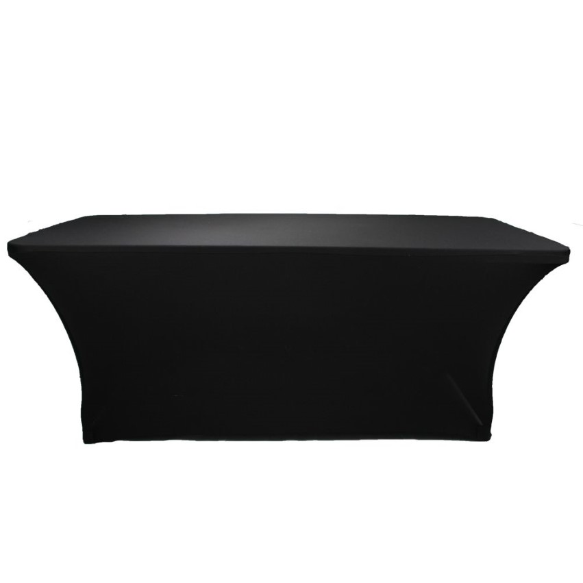 4ft 6ft 8ft Noir Blanc Lycra Stretch Banquet Table Tissu Salon SPA Nappes Usine Massage Traitement Spandex Table Couverture Y200207T
