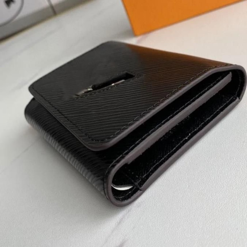 2022 V LOCK COIN PRES Short Wallet Bag Bag Bag Silver Metal Credit Card Package Leather Wallets277a