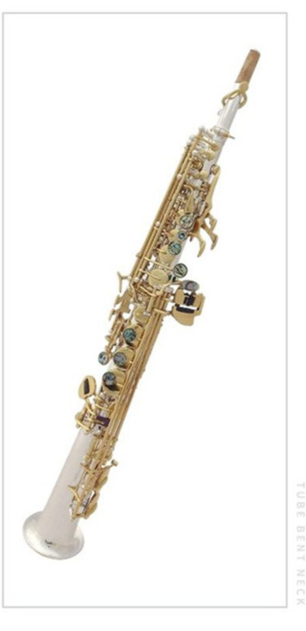 Japan äkta sopransaxofon silverpläterad musik Ny S-992 B platt rak saxofon som spelar professionellt