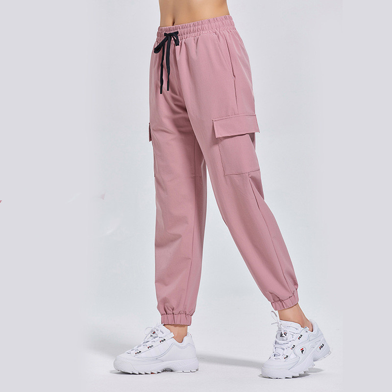 Lu Gunched Feet Cargo Casual Pants Women's Summer Ny avslappnad bekväma avslappnade byxor stora sportbyxor Kvinnor