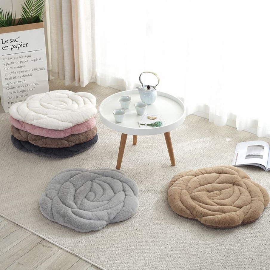 Diameter 45cm 55cm--Rose Cushion Office Chair Pad Tatami Plush Padded Cushion Mat269i