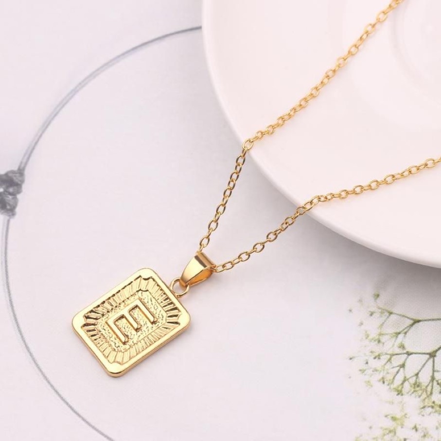 Pendentif Colliers Geo A-Z Initial Alphabet Lettre Collier Pour Hommes Femmes Bijoux Punk Trendy262q