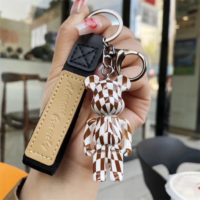 2024 Strip Stripe Stand Pose Bear Bearkain Creative Car Bag Bear Bear Key Chain Small Pendant Relolesale