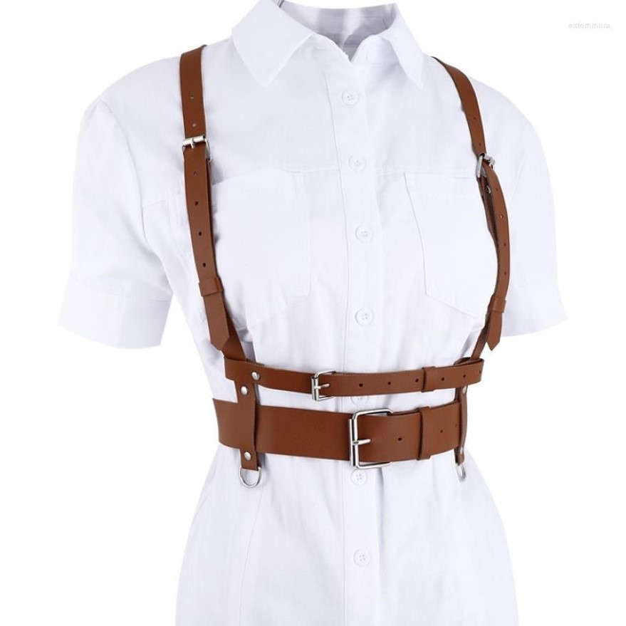 Belts 2022 Fashion Sexy Punk Faux Leather Harness Body Waist Belt For Women Handmade Straps Suspender259U