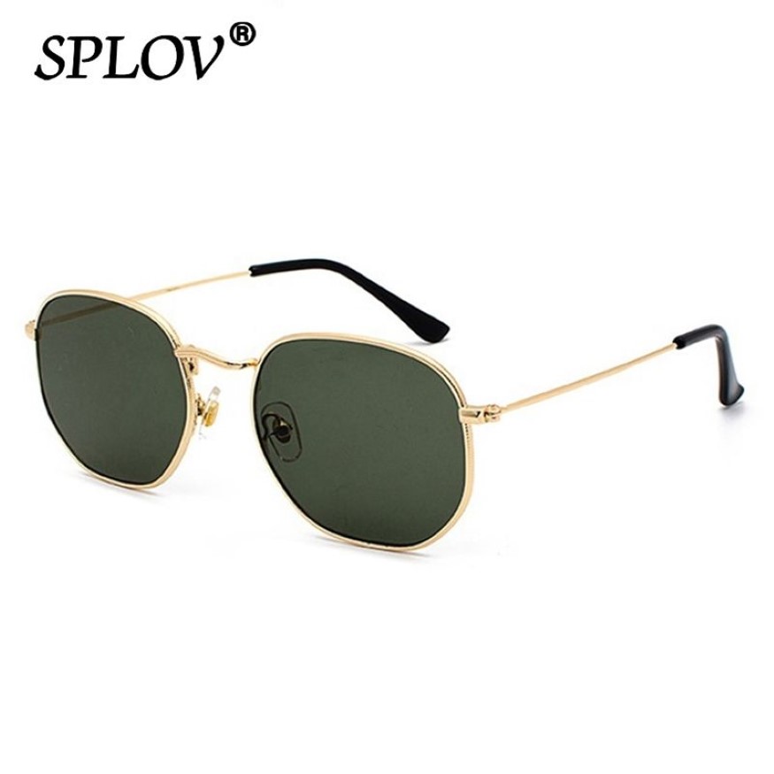 Hexagon Men Women Sunglasses Square Polygon Sun Glasses Designer Retro Shades Metal Frame Top Uv400 de Sol Hombre Y2221B