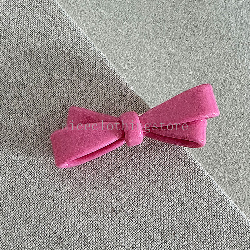 Sweet Bow Candy Color Hair Clip Temperamental Bangs Clip Hairpin Girl Heart Bangs sidoklipp hårtillbehör Nytt