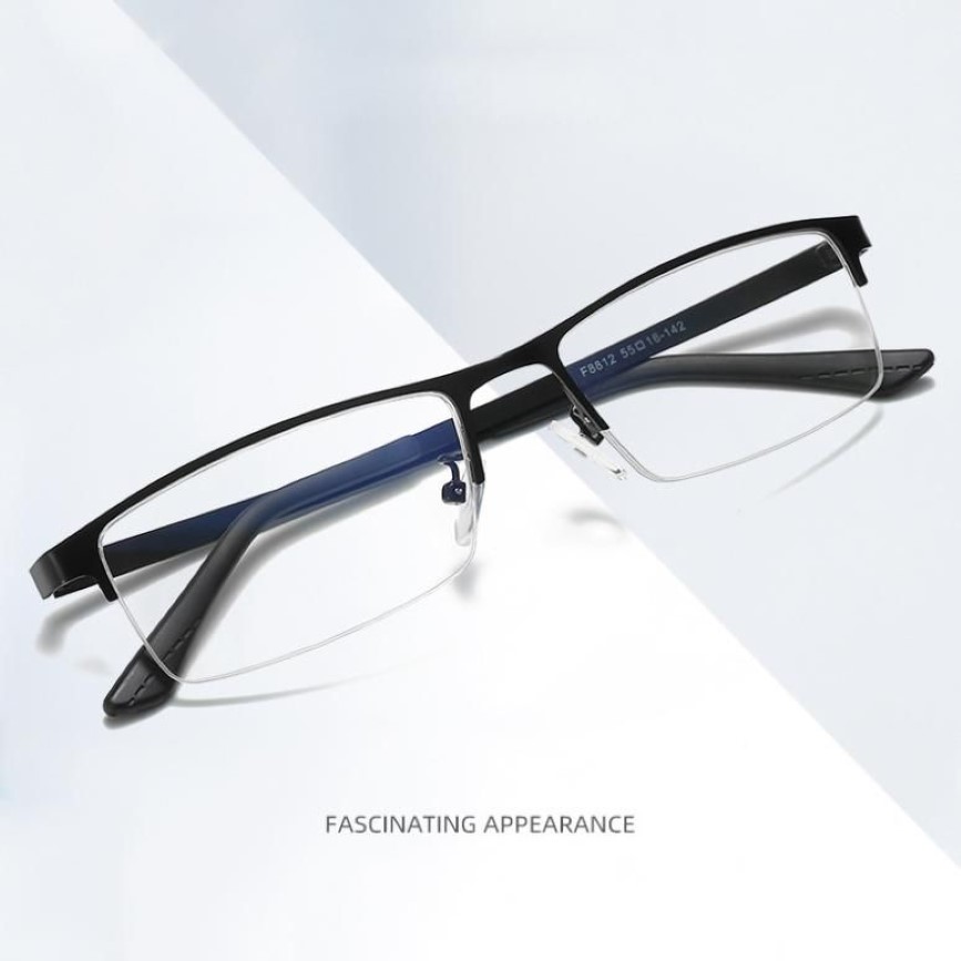 Óculos vintage anti-luz azul para homens, armação de metal, óculos para computador, armação de óculos ópticos, lentes transparentes, óculos 267l