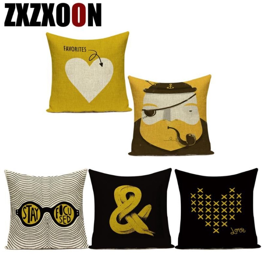 Cushion Decorative Pillow Decorative Throw Pillows Case Banana Letter Animals Birds Polyester Yellow Geometric Sofa Home Living Ro233I