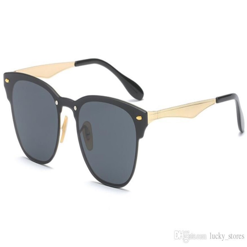 Moda masculina feminino óculos de sol de alta qualidade para senhoras masculino metal quadro espelhado óculos uv400 lentes com cases248c