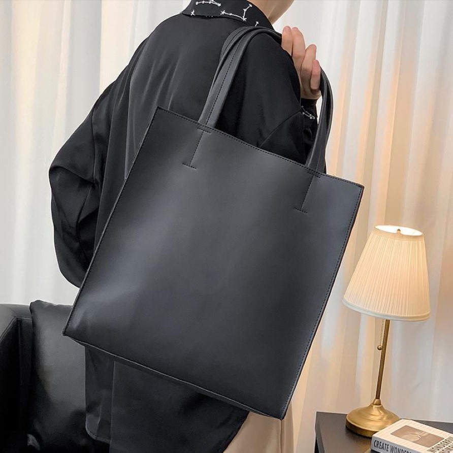 Pastas de couro macio portátil homens bolsa saco preto moda tote mulheres masculino viagem casual maleta escritório bags303m