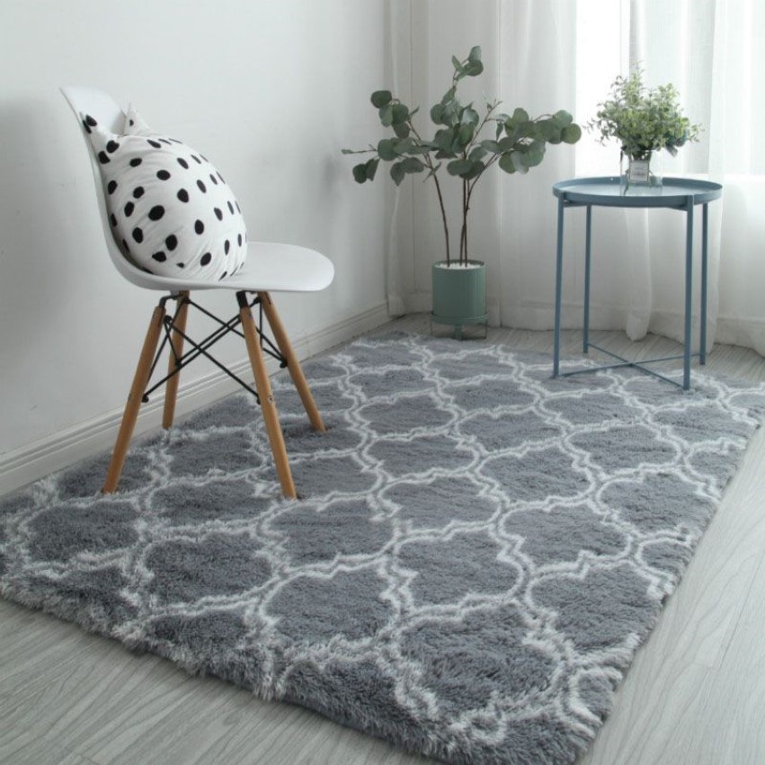 Tapis moderne pour salon, grand tapis doux en peluche à poils longs, pour chambre à coucher, tapis de sol antidérapant, chambre d'enfant, blanc, gris, 313l