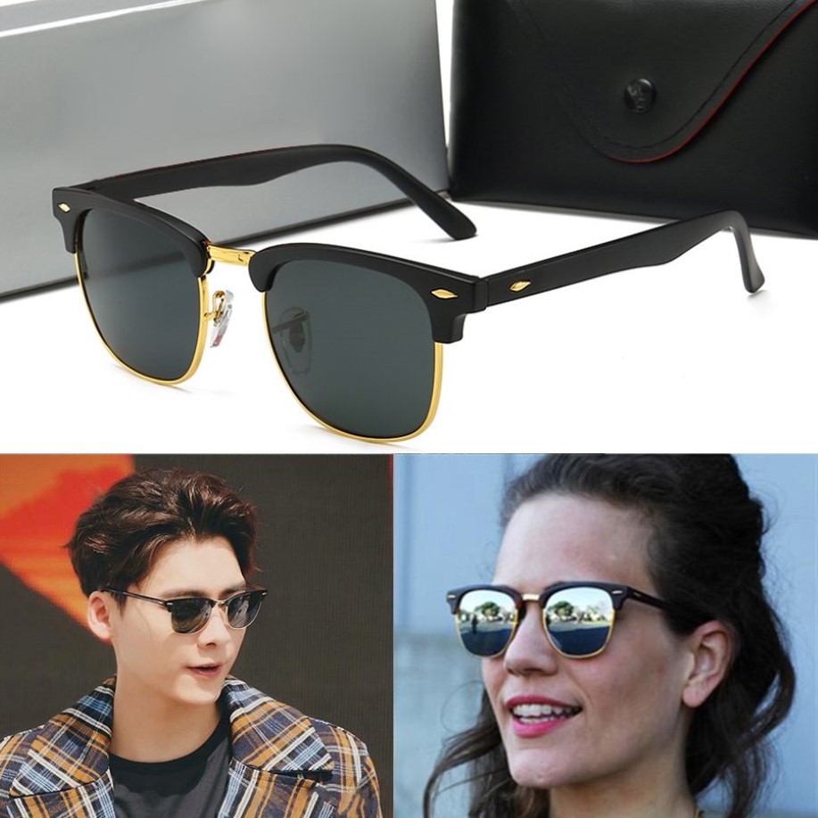 Mode-Trend Halbrahmen Männer Frauen Ray Sonnenbrille Retro Fahren UV400 Sonnenbrille PC Legierung Luxus Verbote Designer Marke Metall fra2321