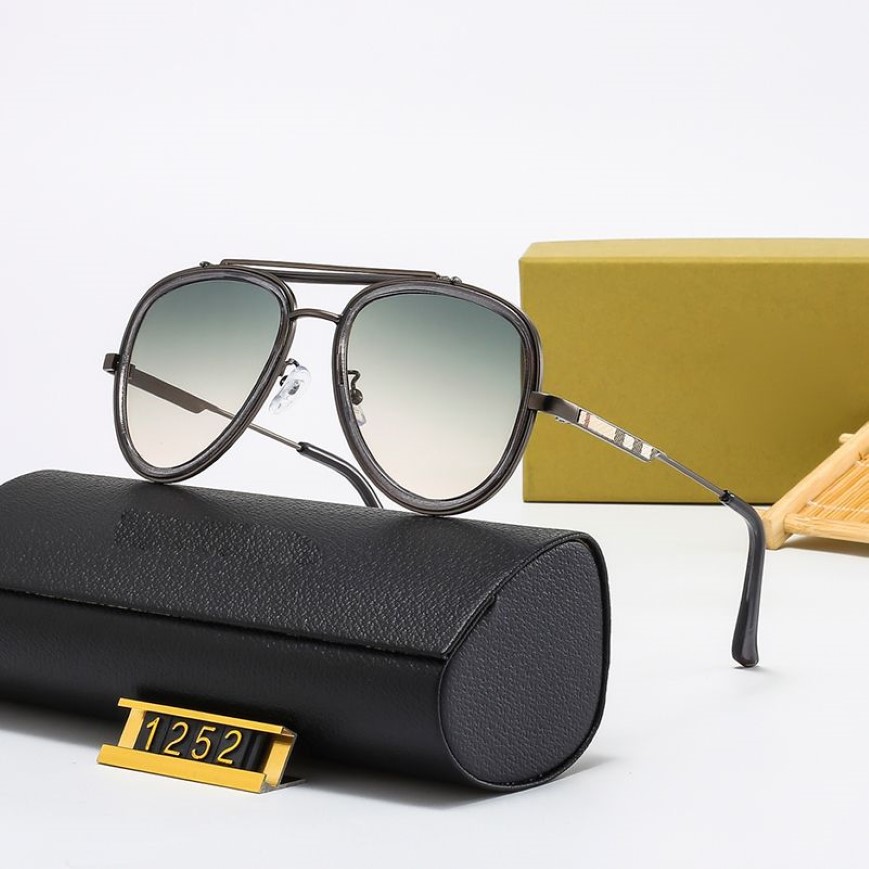 Designer Sunglasses Oryginalne metalowe ramy klasyczne damskie lustro panie i męskie okulary z Box204Y