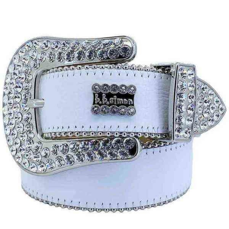 Designer 2022 Belt BB Simon Belts For Men Women Shiny Diamond Belt White Cintura Uomo Boosluxuregoods 7000278C