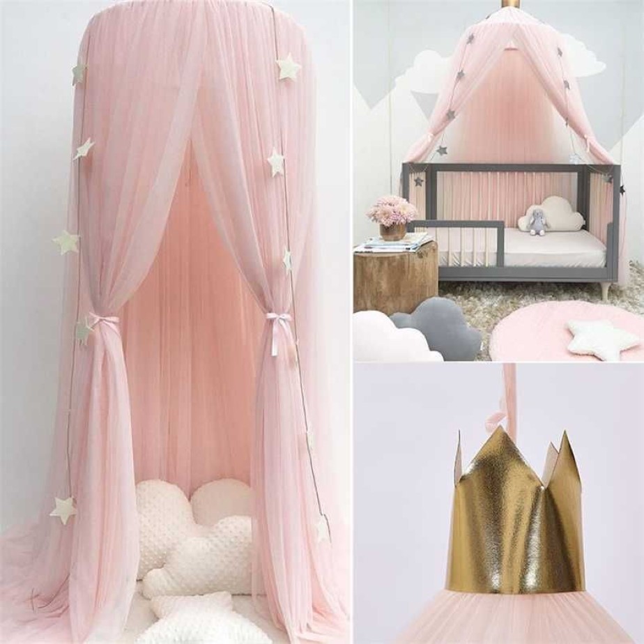 Summer Children Kid Bedding Mosquito Net Romantic Baby Girl Round Cover Canopy For Nursery CA 2111063055