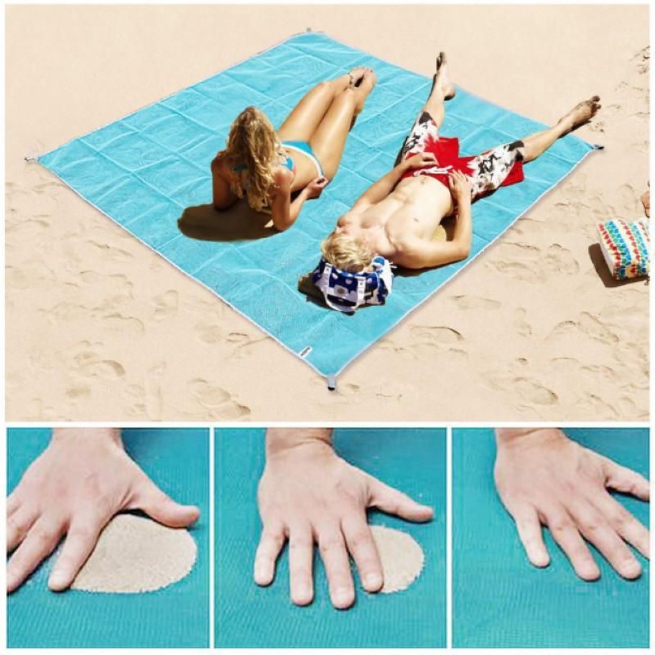 Mata plażowa przenośna niebieska mata plażowa dywan antypoślizgowy na zewnątrz do wsparcia upuści WY7181334R
