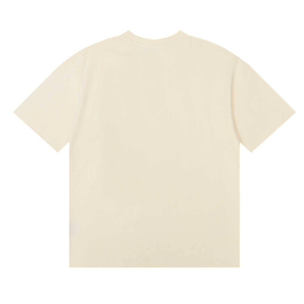 アメリカンファッションブランドRhude Long Tailed Print Print Hip Hop Mens and Lomens Leisure Round Neck Short Sleeve Tシャツ