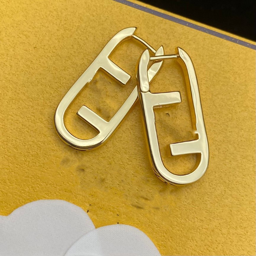 18k Gold Hoops Earring Designer Stud Earring Luxury Brand Letter F Designörhängen Fashion Jewelry270G