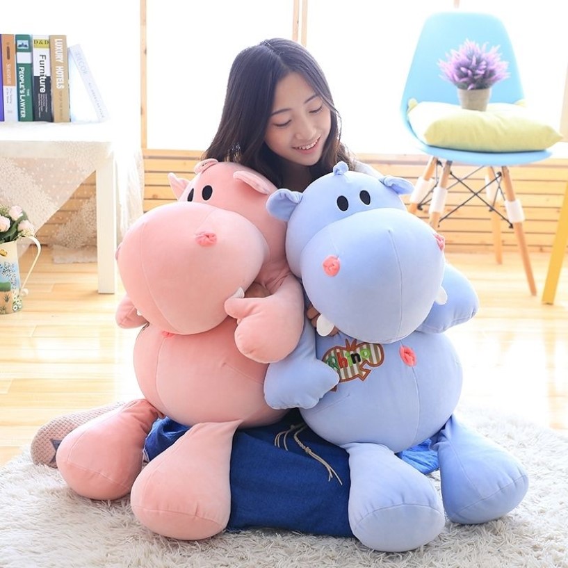 25 cm en peluche hippopotame doux jouets en peluche dessin animé poupées hippopotame canapé oreiller coussins d'animaux remplissage de luxe cadeau d'anniversaire pour les enfants T210a