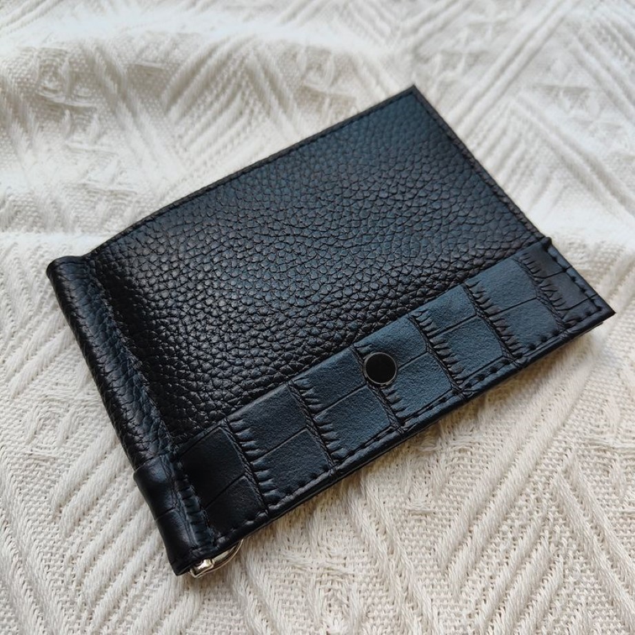 New Men Fashion Wallet Card Holder High Quality Leather European Trend Black Red Bag Short Portfolio Driver's License Case Cr235L