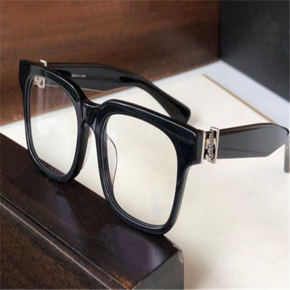 Mode hommes lunettes optiques 8054 cadre de plaque carrée classique avec boîte en cuir rétro design de style simple HD lentille claire qualité supérieure235D