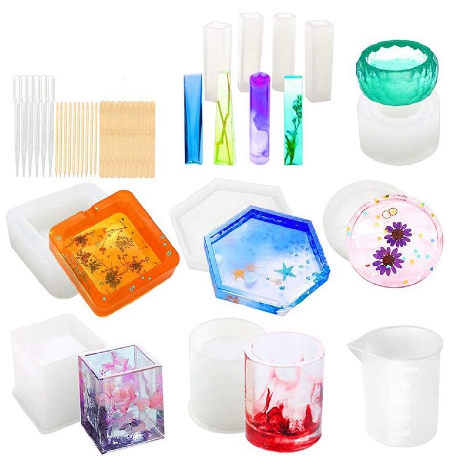 Stampi in silicone resina Stampi colata di resina epossidica fai da te Tazza penna Portacandele posacenere Vaso di fiori Ciondolo Cy305E