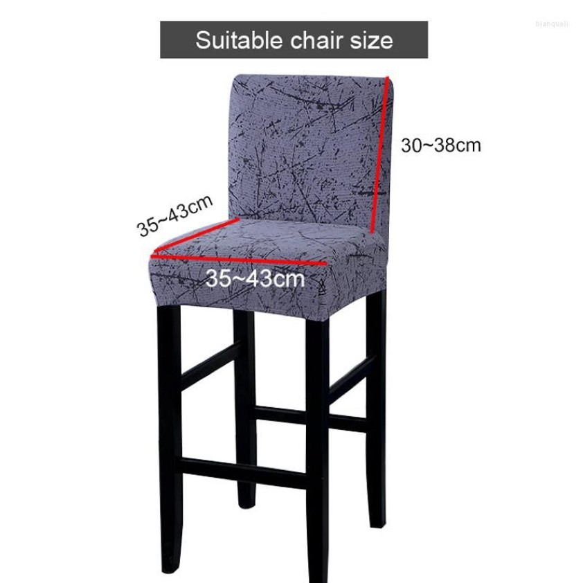 Housses de chaise, tabouret de bar, extensible, amovible, haute, protection de comptoir, pour cuisine à dossier court, salle à manger, 255c