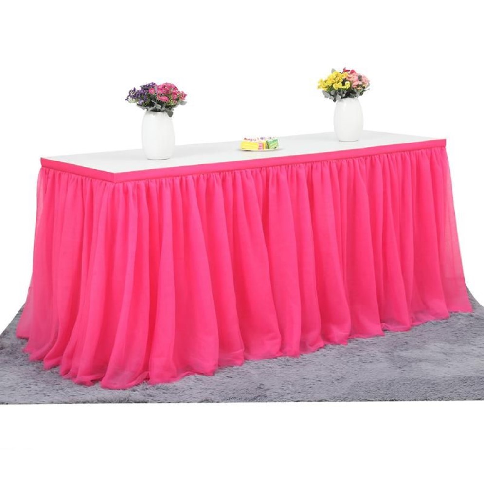 Tafel Rok 183X77 Cm Tutu Tule Servies Doek Bruiloft Baby Douche Home Decor Plint Birthday223A