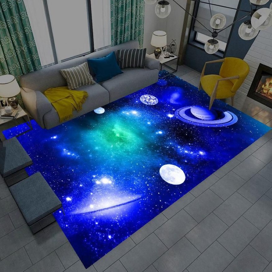 Tapetes céu estrelado tapete na sala de estar tapetes ilusão decoração para casa quarto tapete porta entrada crianças area234a