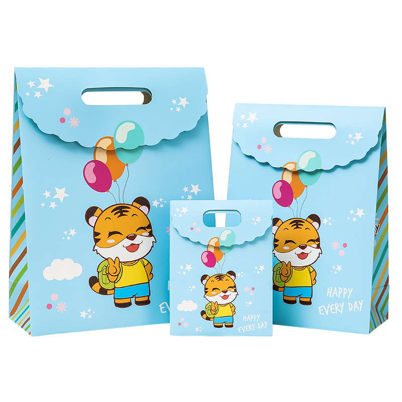 Feest Foor Bag Matching Stickers Leuk Dino Paper cadeauzakken Candy Cookie Treat Tassen Verjaardag Thema Decoratie Supplies Small Business Shopping Cadeau Craft Z133