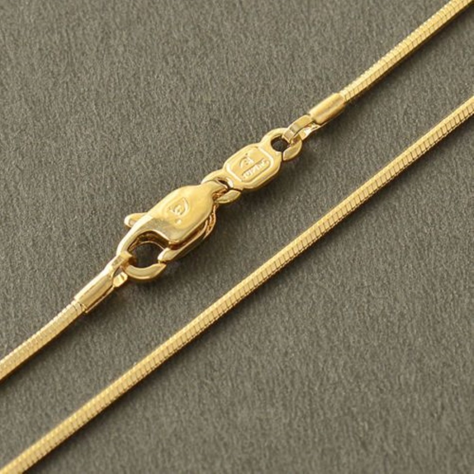 Collier long en corde pour hommes, plaqué or 14 carats, chaîne de 1 mm, 24 pouces, 286s