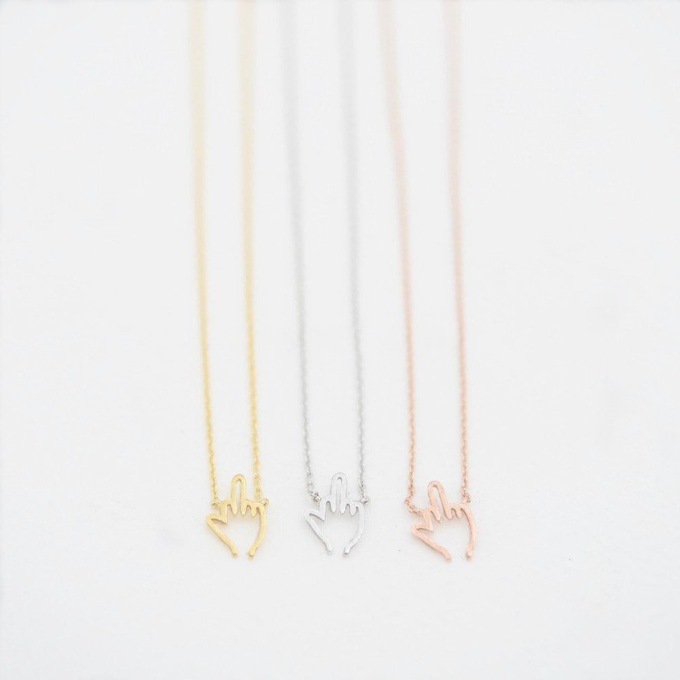 Fashionable finger pendant necklace Uncivilized gestures necklaces cool style necklaces256Z