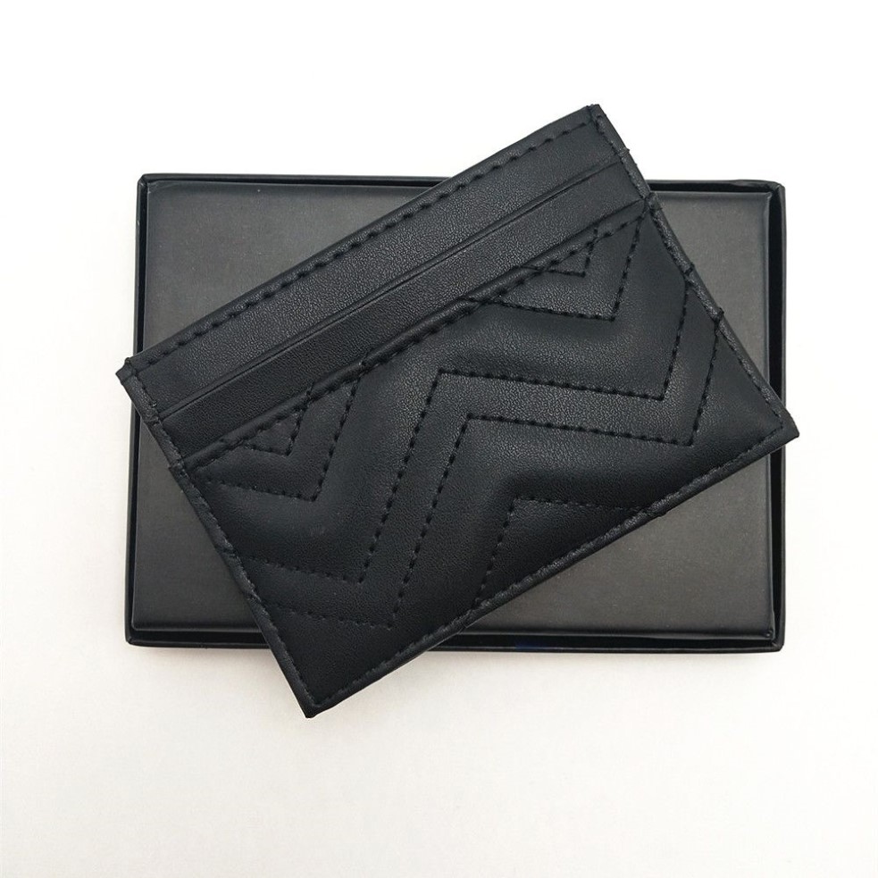 Modna oryginalna designerska skóra skórzana luksusowa karta fala klasyczni mężczyźni Kobiety Zig Zag Karta kredytowa posiadacze karty bankowej Mini SLI246S