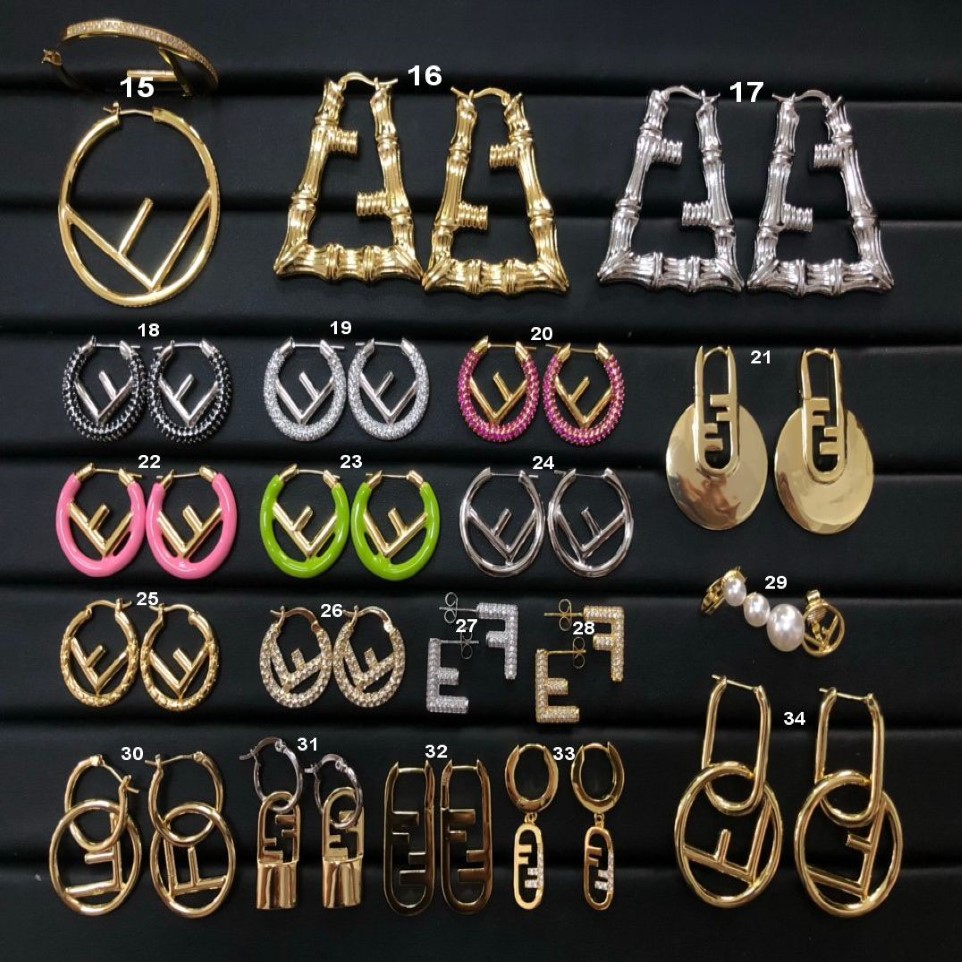 Mode Europe America Style Hoop Stud Earrings Lady Women Multipel Model Collections F Letter Tassels Single Pearl Earring Fer9 -290b