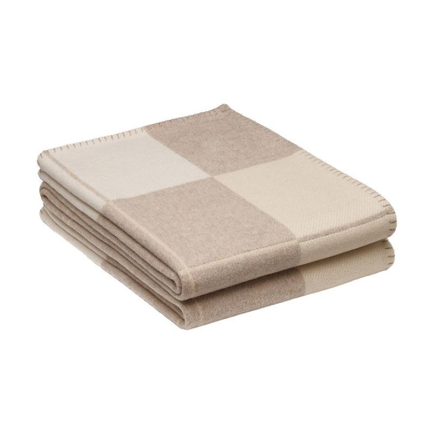 Couvertures et coussin beiges H épais de bonne qualité, couverture de coussin 130170cm avec oreiller assorti, TOP vente de laine de grande taille, color265R