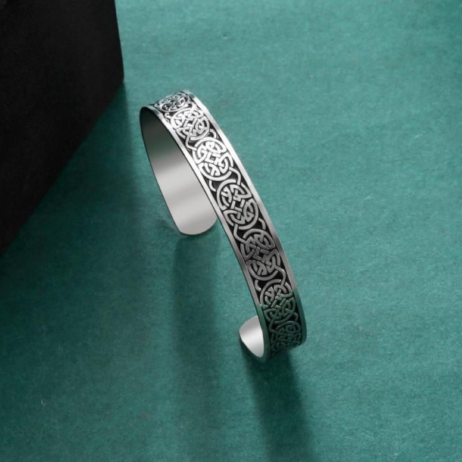 Bangle RVS Heren Manchet Armbanden Celtics Knoop Viking Armband Vintage Amulet Talisman Sieraden KerstcadeauBangle Lars2272K