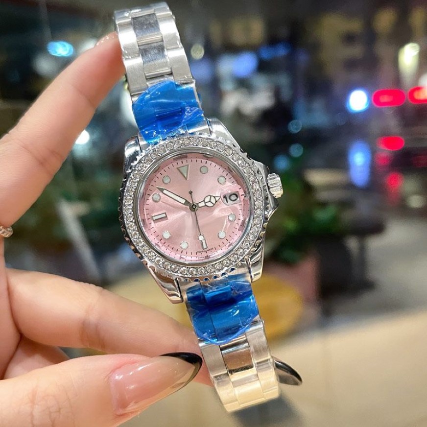 Mode luxe femmes montres Top marque designer lumineux 36mm diamant dame montre bracelet en acier inoxydable montres pour femmes Birt337i