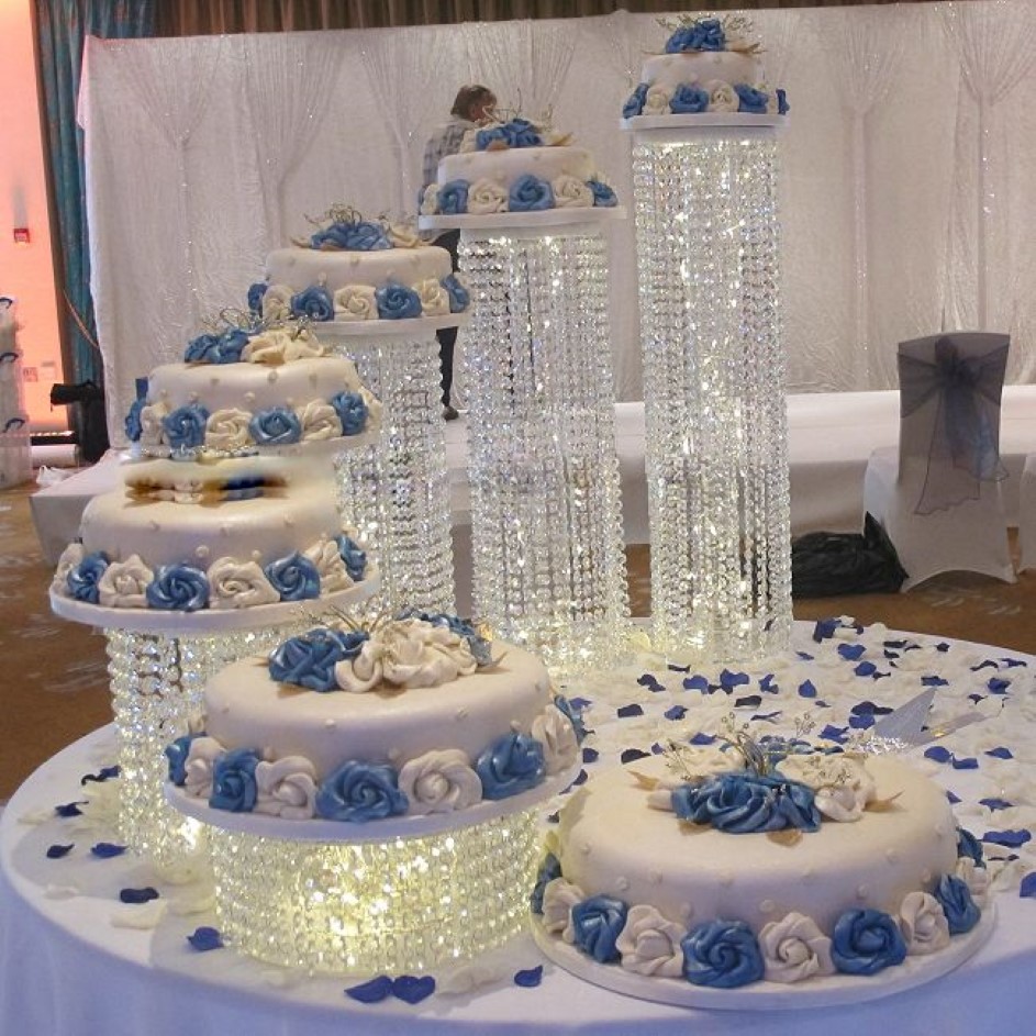 Support à gâteau en acrylique transparent en cristal de mariage, pièce maîtresse de mariage, accessoire de gâteau, cristal de fête Crystal332x