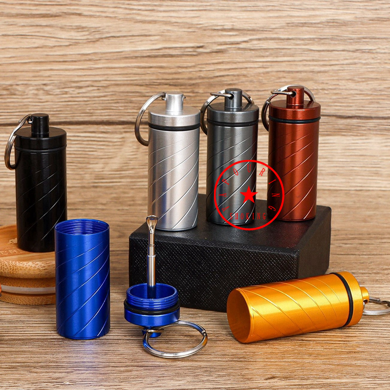 Colorful Aluminium Smoking Tobacco Spice Miller Dabber Telescoping Spoon Storage Bottle Stash Seal Case Waterproof Pocket Snuff Snorter Sniffer Snuffer Holder