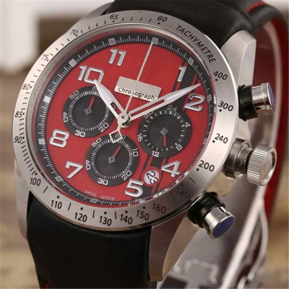 マン・ウォッチ・フォー・マン・クォーツ・ストップウォッチ・メンズ・クロノグラフ・ウォッチステンレス鋼の腕時計革張りバンドF02287C