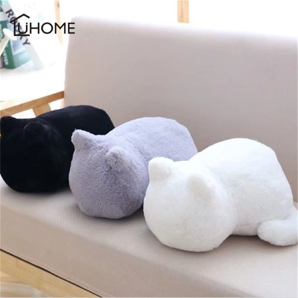 Plush Cat poduszki poduszka śliczna kreskówka kształt pleców cień Kawaii Zabawki zwierząt domowe tkaniny dzieci świąteczne prezent 211203272z