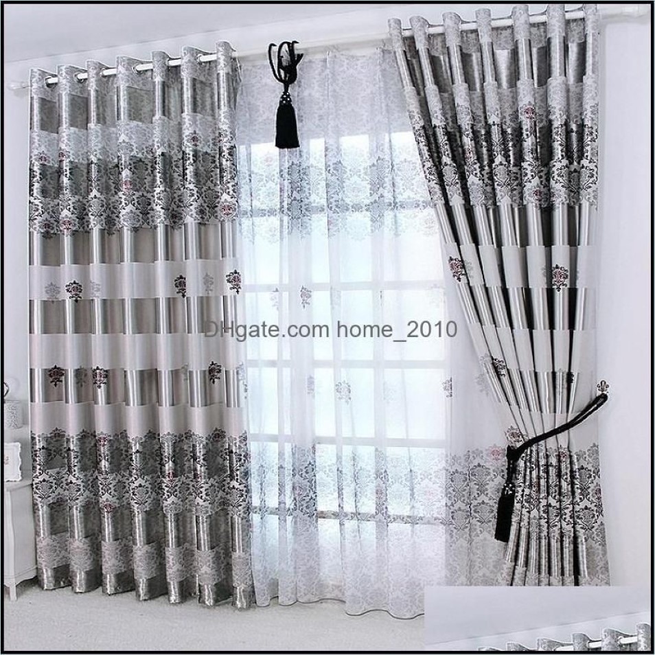 Fönsterbehandlingar textilier gardiner fönster draperar europeiska moderna eleganta ädeltryck skugga gardin för vardagsrum BEDROO234U