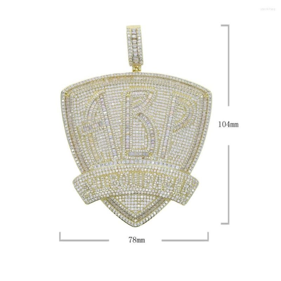 チェーンABP All About Paper Hip Hop Pendant for Men Full Paved Baguette 5a CZ Bling Cubic Zirconia Big Heavy Rock Punk Iced Out Jew260T