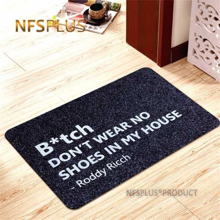 Dekoratif Kapı Mat halısı açık kapalı paspas ayakkabıları temiz 40x60cm Evimde ayakkabı giymeyin Baskı Anti-Slip Floor M287T